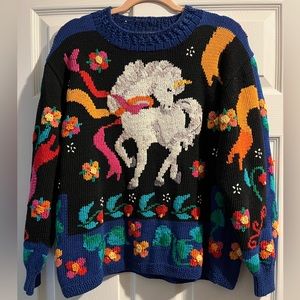 Vintage Berek RARE Unicorn sweater.